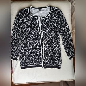 Talbots 3/4 Sleeve Lightweight Button-down Cardigan